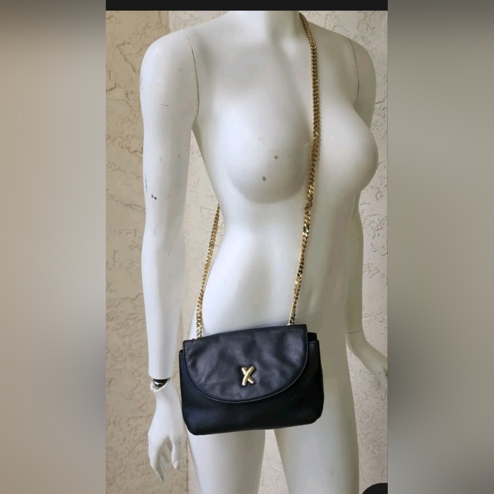 Paloma Picasso black leather shoulder bag